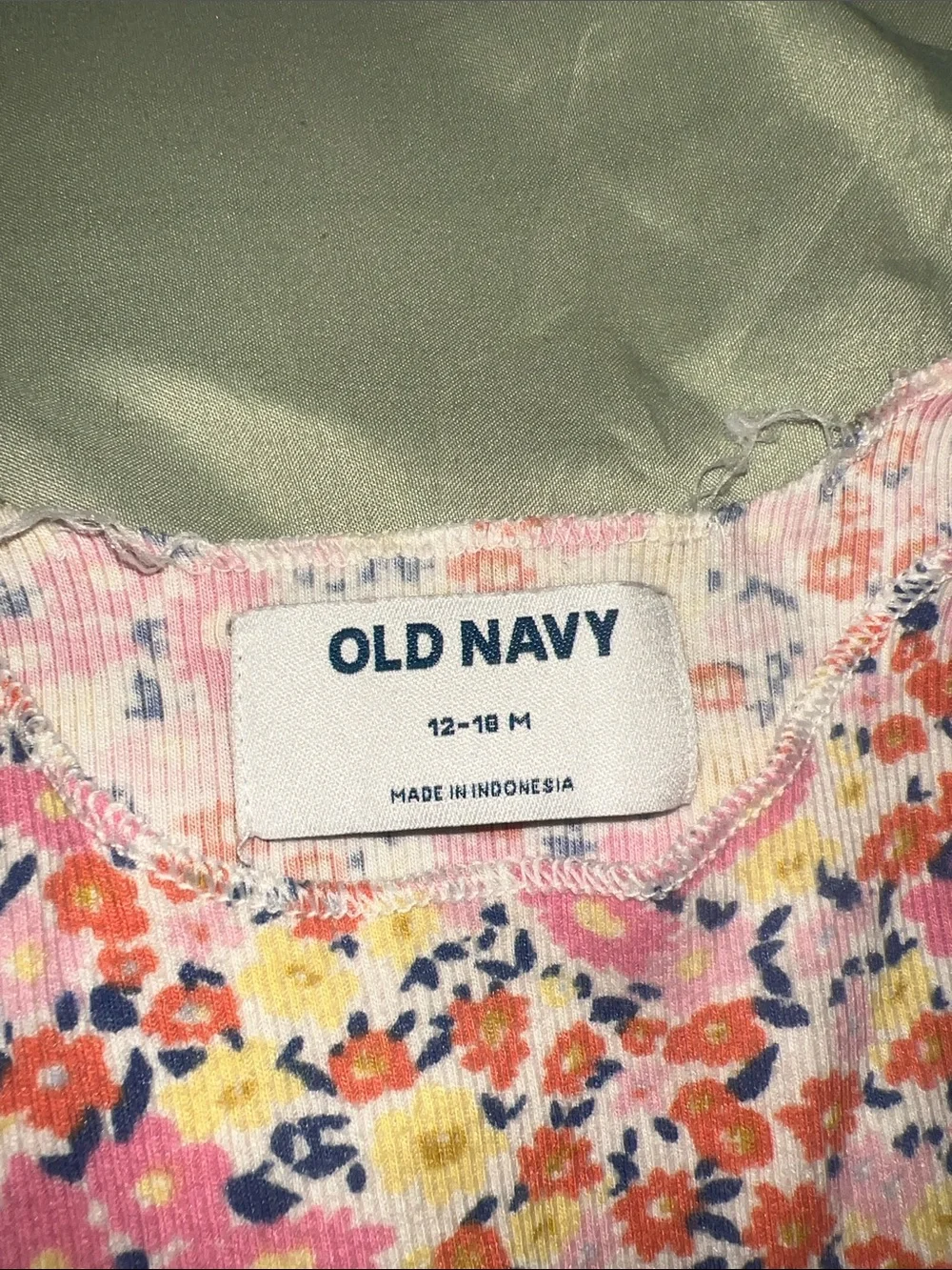 Old Navy Baby Girls Pink Floral Dress with Coral Tie-Strap Jumpsuit
